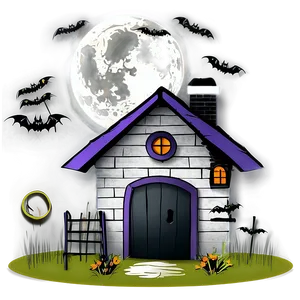 Halloween House Clipart Png 06272024 PNG image