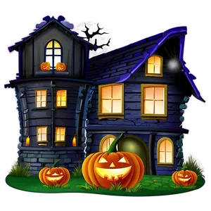 Halloween House Clipart Png 06272024 PNG image