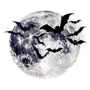 Halloween Moon And Bats Png 04292024 PNG image