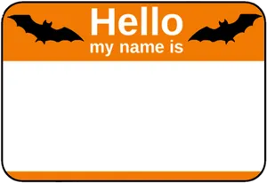 Halloween Name Tag Design PNG image