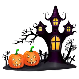 Halloween Night Cartoon Scene Png Gnu PNG image