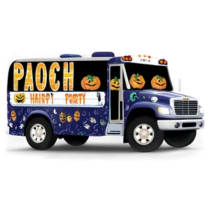 Halloween Party Bus Spooktacular Png Qyy5 PNG image