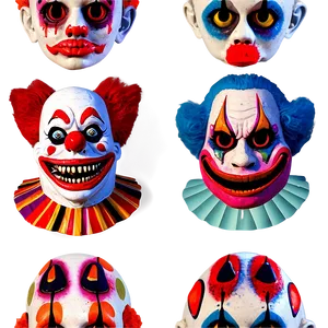 Halloween Party Creepy Clown Masks Png 60 PNG image