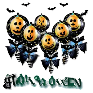 Halloween Party Gothic Decorations PNG 06262024