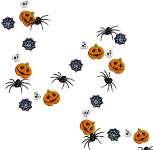 Halloween Pattern Pumpkins Spiders Web PNG image