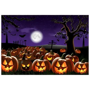 Halloween Pumpkin Patch Night Png Myh15 PNG image