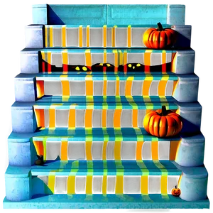 Halloween Staircase Decor PNG 06212024