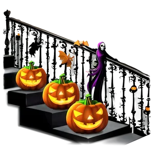 Halloween Staircase Decor PNG Fgo68
