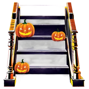 Halloween Staircase Decor PNG Fwr45