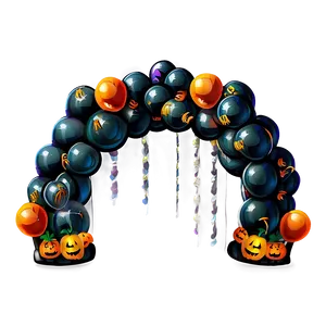 Halloween-themed Balloon Arch Png Coc PNG image