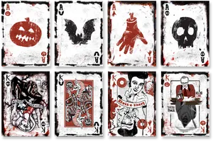 Halloween Themed Playing Cards PNG image