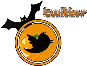 Halloween Themed Twitter Logo PNG image