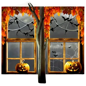Halloween Themed Window PNG 05042024 PNG