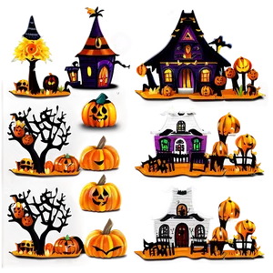 Halloween Village Sets PNG 06212024 PNG