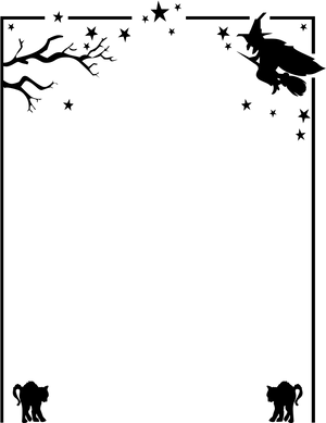 Halloween Witch Flying Silhouette PNG