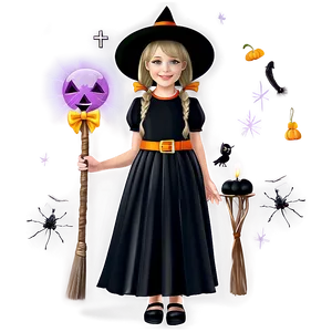 Halloween Witch Girl PNG 05032024