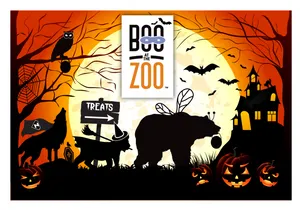 Halloween Zoo Event Poster PNG image