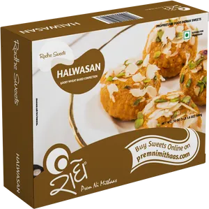 Halwasan Indian Sweet Confection Box PNG image