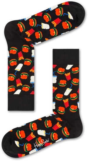 Hamburger Pattern Socks PNG image