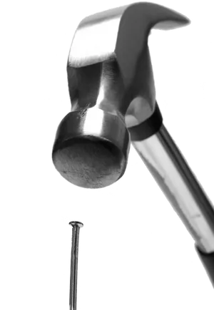 Hammer And Nail Black And White PNG