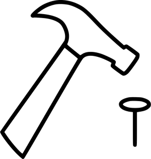 Hammerand Nail Outline PNG image