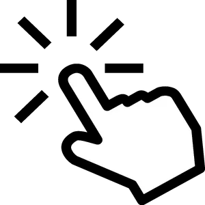 Hand Cursor Icon Black Background PNG image