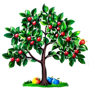 Hand Drawn Apple Tree Png 4 PNG image