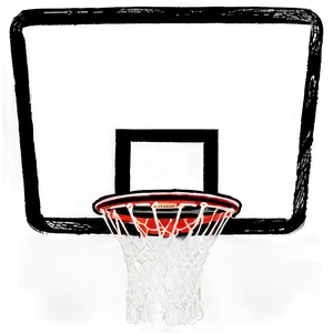 Hand-drawn Basketball Goal Artistic Png Qdn PNG image