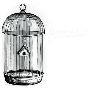 Hand Drawn Bird Cage Png 06122024 PNG image