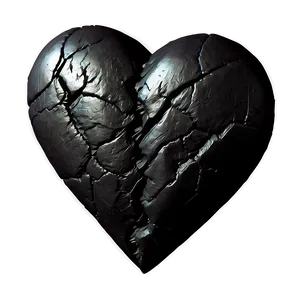 Hand-drawn Black Broken Heart Png Bfh PNG image