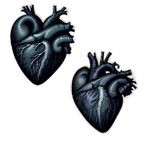 Hand-drawn Black Broken Heart PNG Pvc PNG