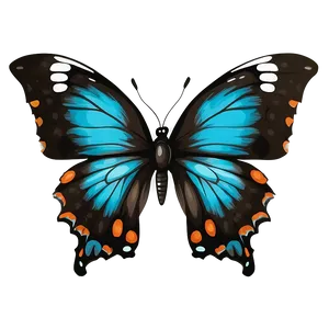 Hand Drawn Black Butterfly Png 06252024 PNG image