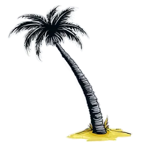 Hand Drawn Black Palm Tree Png 06262024 PNG image