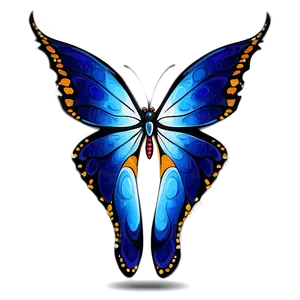 Hand-drawn Blue Butterfly Png 05212024 PNG image