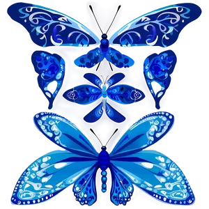 Hand-drawn Blue Butterfly Png Sim PNG image