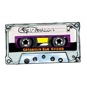 Hand Drawn Cassette Tape PNG 05252024 PNG