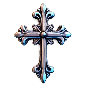 Hand-drawn Chrome Heart Cross Png Twq PNG image