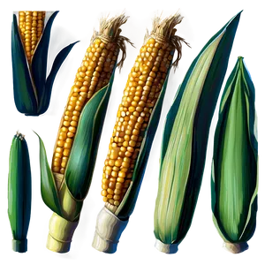 Hand Drawn Corn Stalk Png 06122024 PNG image