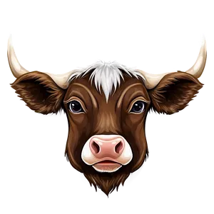 Hand Drawn Cow Head PNG 06212024 PNG