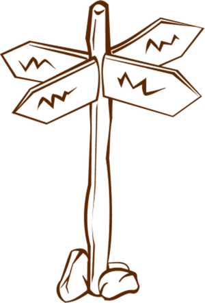 Hand Drawn Crossroad Sign Sketch PNG image
