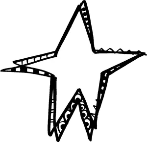 Hand Drawn Decorative Star Outline PNG