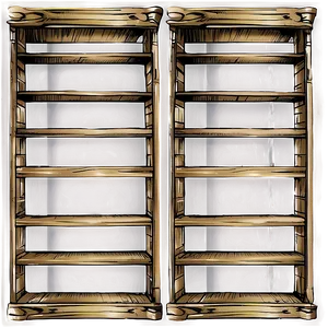 Hand-drawn Empty Bookshelf PNG Ykk85 PNG
