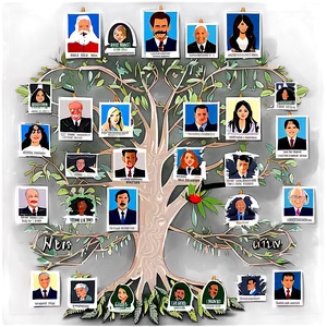 Hand-drawn Family Tree For Reunion Png 06212024 PNG image