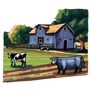 Hand-drawn Farm Sketch PNG 05242024