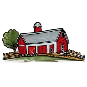Hand-drawn Farm Sketch PNG 05242024