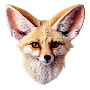 Hand-drawn Fennec Fox Portrait Png Lat PNG image