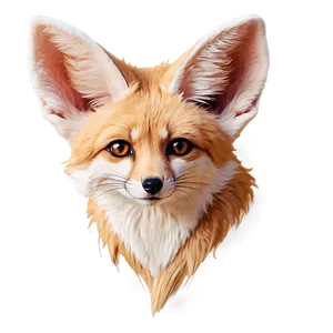 Hand-drawn Fennec Fox Portrait Png Yjf39 PNG image