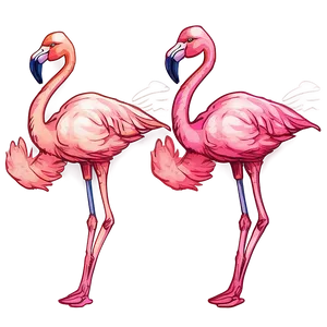 Hand Drawn Flamingo Sketch PNG 12