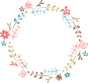 Hand Drawn Floral Wreath PNG