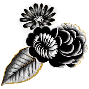 Hand-drawn Flower Black And White Png 05252024 PNG image